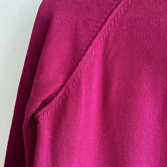 Jeanne Pierre Cowl Neck Solid Knit Sweater, Berry/Purple, Size Large - Picture 12 of 16